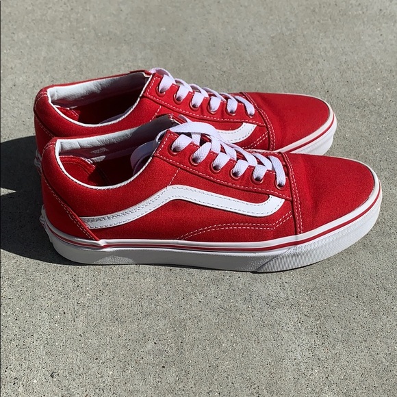 womens red and white vans
